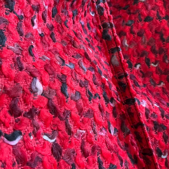 Red Tweed Dress Oscar De La Renta - Picture 3 of 6